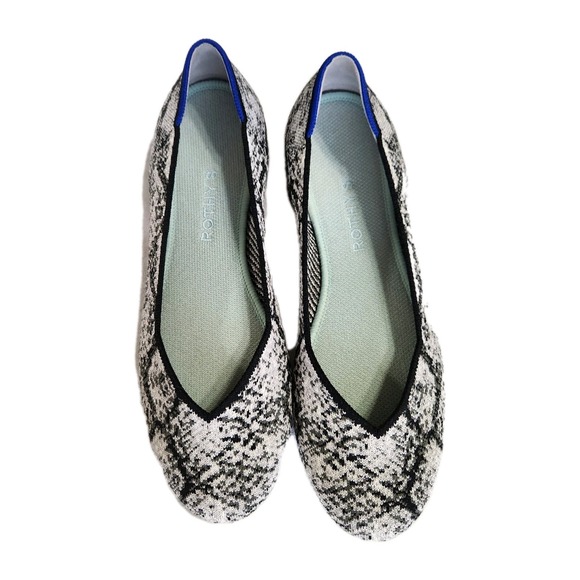 Rothy's Python Women's 9.5 Slip On Black Gray Textile Machine Wash EUC - Picture 2 of 8